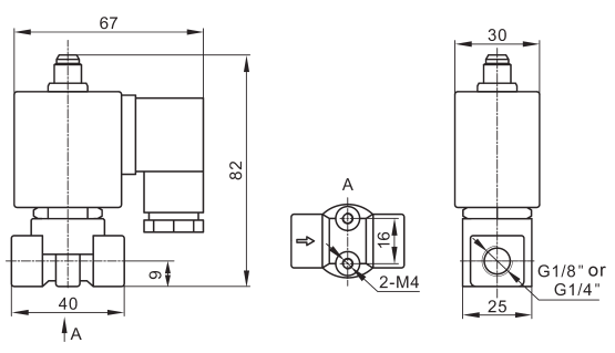 Screw Air Compressor Solenoid Valve 3 Way 1/8'' 1/4'' 24VDC 220VAC