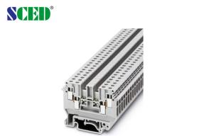 Quality AWG 24 - 10 6.2mm Single Level Compact Din Rail Mount Terminal Blocks 300V 32A wholesale