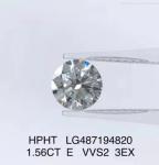 Round Brilliant 3EX Lab Grown Diamond Jewelry 1.56 Ct E Color VVS2 Diamond HPHT