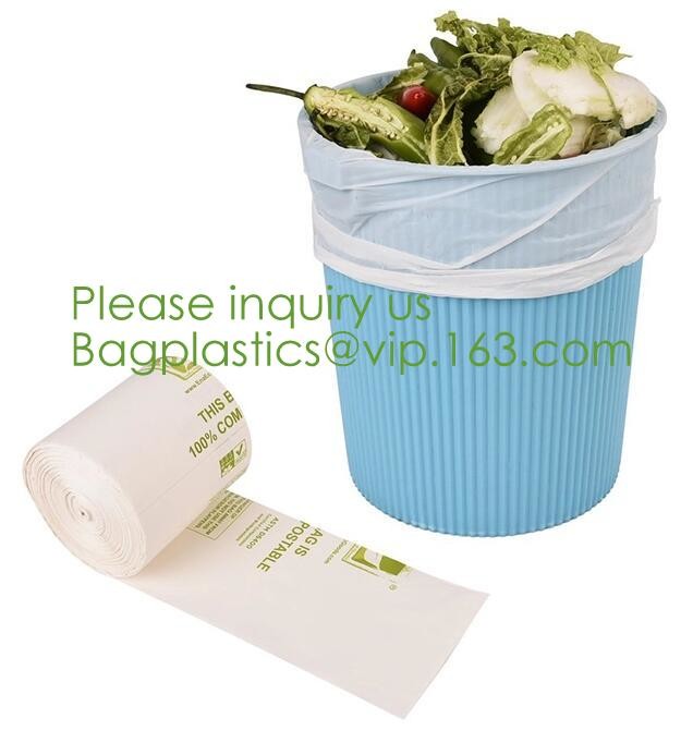 64 Gallon compostable trash bag biodegradable garbage bag, 0.9 Mil, 47"W x 60"H,cornstarch made 100% eco friendly direct