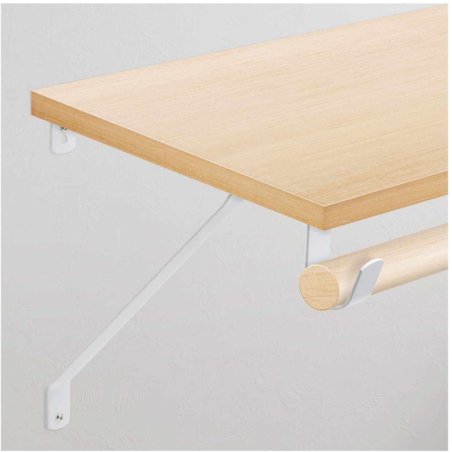 3/4mm Thickness Metal Closet Rod Shelf Support Bracket for Black or White