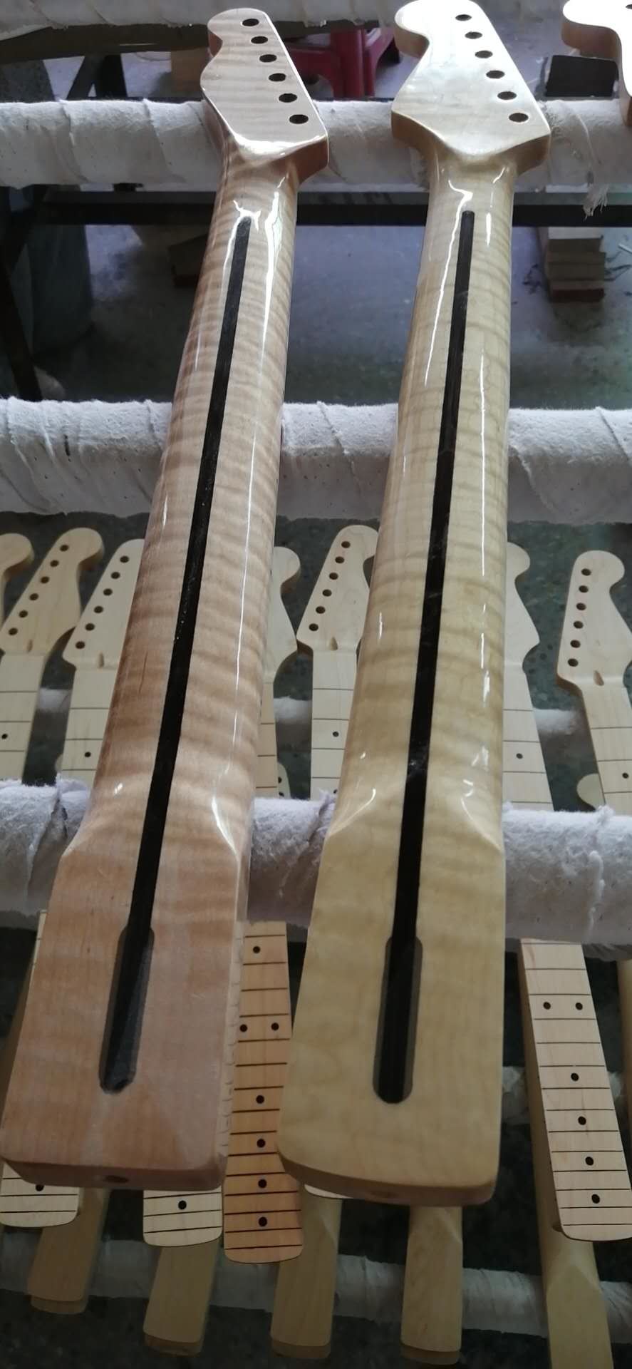 Custom Grand 22 Fret Roasted Maple Electric Guitar Neck for Handmade Tele Guitar Kits Gloss Finished with Bone Nut