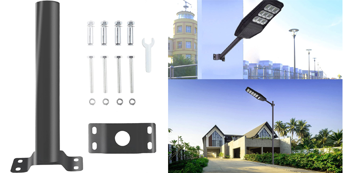 Aluminum Solar Street Light LED Light Mount Bracket for Standard or Nonstandard Pole