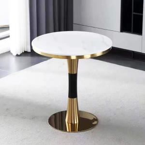 Quality Round Negotiation Table Marble Top Stainless Steel Construction wholesale