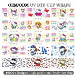 Hot Selling Factory Uv Dtf Cup Wrap Transfers For Coffee Glass Design Cute