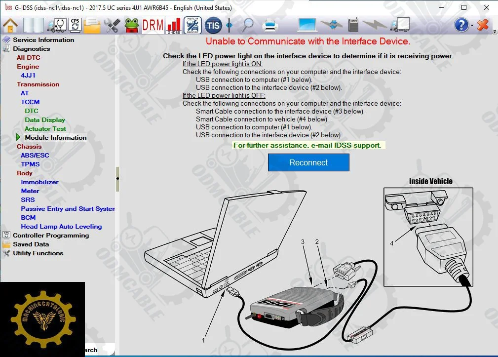 for ISUZU IDSS Diesel engine truck diagnostic scanner for isuzu g-idss e-idss diagnostic scanner with CF53 laptop