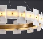 Led Creative Chandelier For Living Room White Ring Marble Chandelier(WH-MI-318)