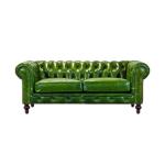 Vintage Green Leather Chesterfield Sofa Couch With 1/2/3/4 Seater