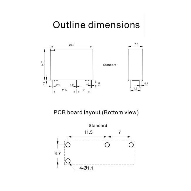 Ultra Thin 12V SPST Relay 3 Amp Class A Insulation 4KV Flux Resistance