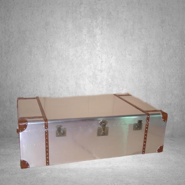 spitfire coffee table in aluminium riveted vintage aviation handwork living room
