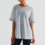 Double Sided Brocade Mesh Stitching Casual Sports Top Fitness Women'S Short