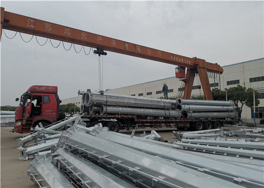 Conical Shape Q460 220kv Hot Dip Galvanized Pole For Transmission Line