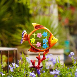 Quality Durable Metal Yard Ornaments Art Small Handmade Hollow Out Fish wholesale