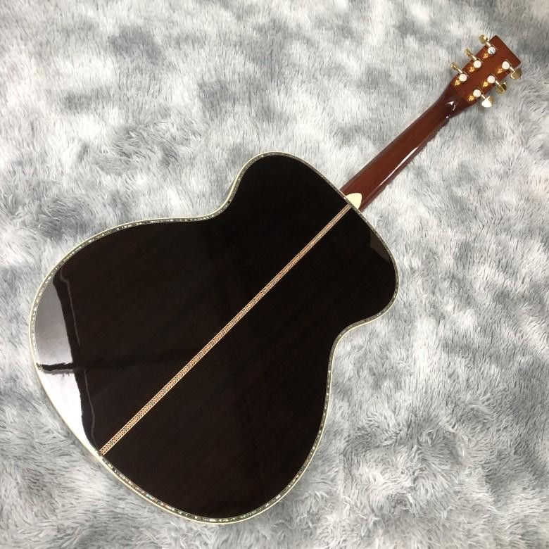 Custom 40 Inch OM Body Acoustic Guitar in Yellow Abalone Binding
