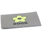 OEM Gray Leather Patch For Jeans Printing Flower Pattern 7cm×5cm