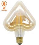 Star Heart Vintage Edison LED Bulb 4W Amber LED Dimmable Filament Bulb 2200K
