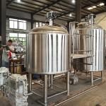 Hotel 1000L Craft Beer Equipment Red Copper Three Vessels Tank