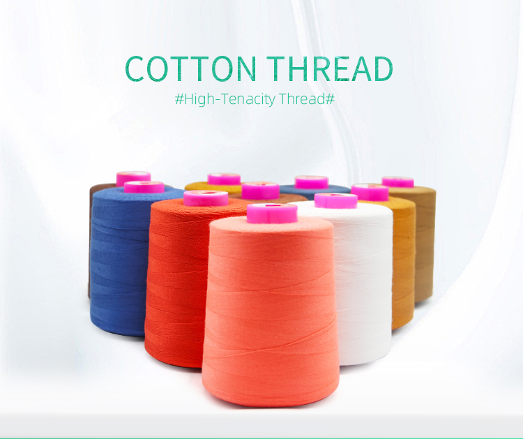 Durable High Strength 100% Crochet Polyester Cotton Cone Stitching Yarn Sewing Thread