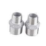 304/316L Stainless Steel BSP/NPT Male Thread Hexagonal Nipple for Water Media 1