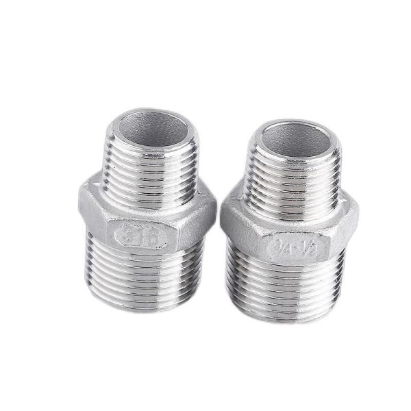 304/316L Stainless Steel BSP/NPT Male Thread Hexagonal Nipple for Water Media 1