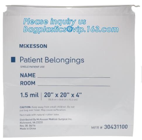 Biodegradable LDPE material hotel laundry garment poly bag on roll,Packaging poly laundry bag with cotton string rope ha