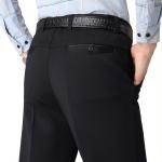 Drawstring Closure Men's Chinos Pants Trousers in Slim Fit Cotton Linen Plaid