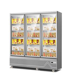 Quality Fan Cooling 3 Doors Display Freezer For Ice Cream And Frozen Food wholesale