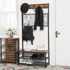 Quality Industrial Hallway Coat Rack Furniture, Coat Stand with Shoe Bench, Coat Stand, UHSR46BX wholesale