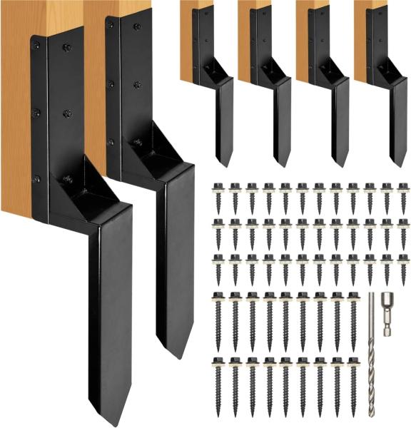 Powder Coated Carbon Steel Fence Post Anchor for Repairing Tilted/Broken Wood