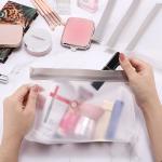 Toiletry bags, Soft Plastic Travel Makeup Cosmetic Bags, Zipper Closure Design,