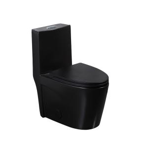 Quality One-Piece Elongated Dual-Flush Toilet With Skirted Trapway White Black 680mm wholesale