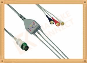 Quality Mindray ECG Patient Cable 12 Pin For T5 and T8 3 Leads Snap AHA wholesale