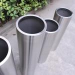 High barrel stainless steel artificial flower pot metal planter