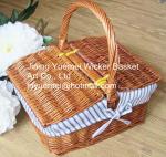 2016 wicker picnic basket wicker food basket with handle liner