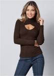 Autumn Slim Fit Sexy High Collar Long Sleeve Threaded Top Fashion Pure Color