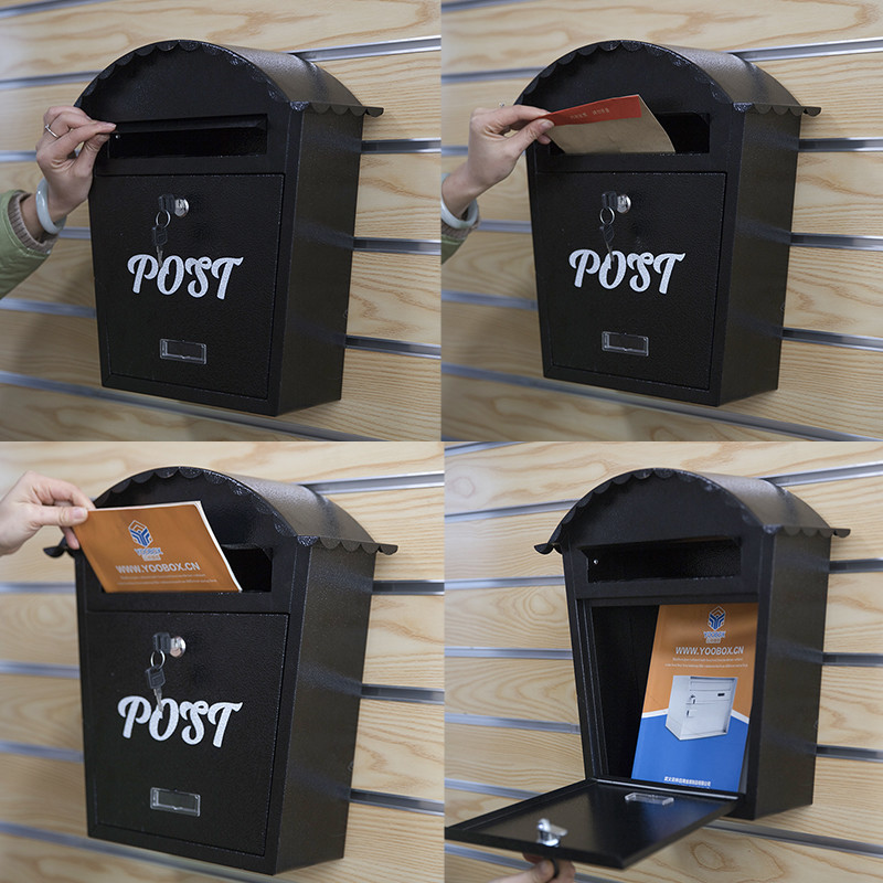 Wall Mount Lockable Modern Outdoor Galvanized Metal Mailbox Letterbox