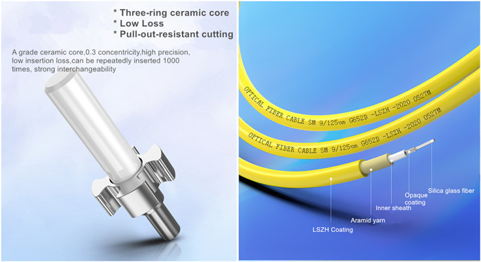 SC APC 3.0mm 10M Duplex Fiber Optic Patch Cord