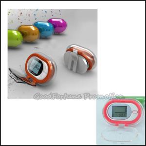 Quality crystal portable waist clip hanging pedometer printed logo with display screen for jogging wholesale