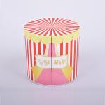 Double opening cylindrical drawer gift box, gold stamping jewelry circular box,