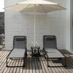 Folding Outdoor Chaise Lounge Chair, 5-Position Adjustable Beach, Sunbathing,