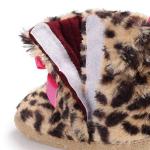 Wholesale Velvet bow Leopard print indoor booties Newborn shoes baby boots