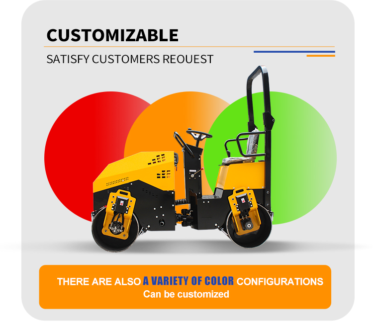 70Hz Excitation Frequency 1.5t Dual Wheel Fully Hydraulic European Standard Engine Road Roller
