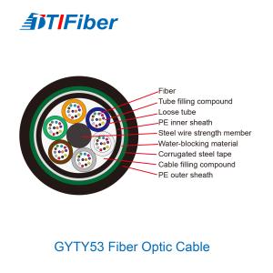 Quality Steel 144 Cores GYTY53 Outdoor Fiber Optic Cable Water Resistant wholesale