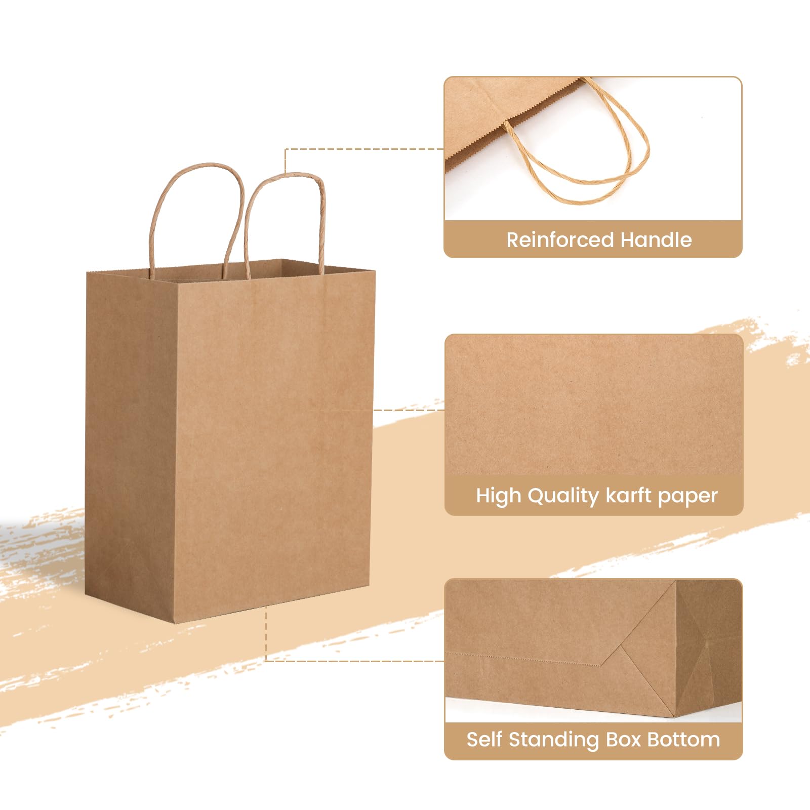 Custom Takeaway Food Packaging Kraft Paper Bag for Fast Food Take Away POTATO CHIPS