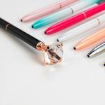 Fashion Polka Dot Twist Metal Ballpoint Pen Shining Big Diamond Spot Ball Pen 1