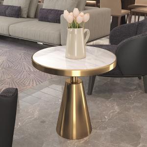 Quality Contemporary design Round Gold stainless steel Marble top Bistro table Corner table Pub table for hotel Club Cafe wholesale