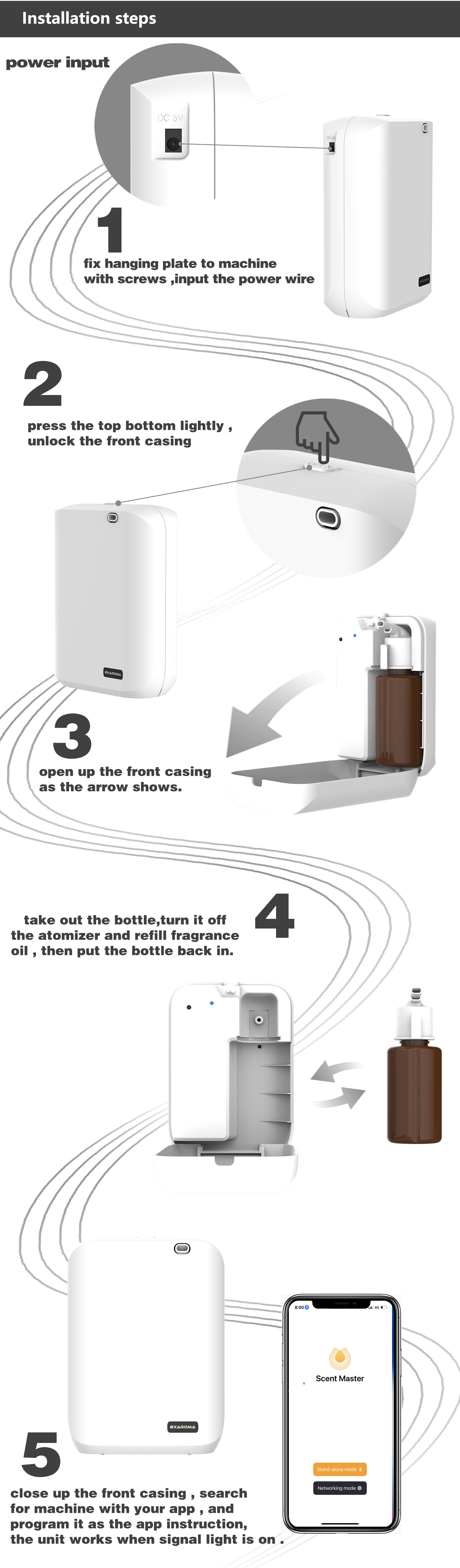 10W Wall Mounted Scent Diffuser X60 Electric Scent Machine Aromatherapy