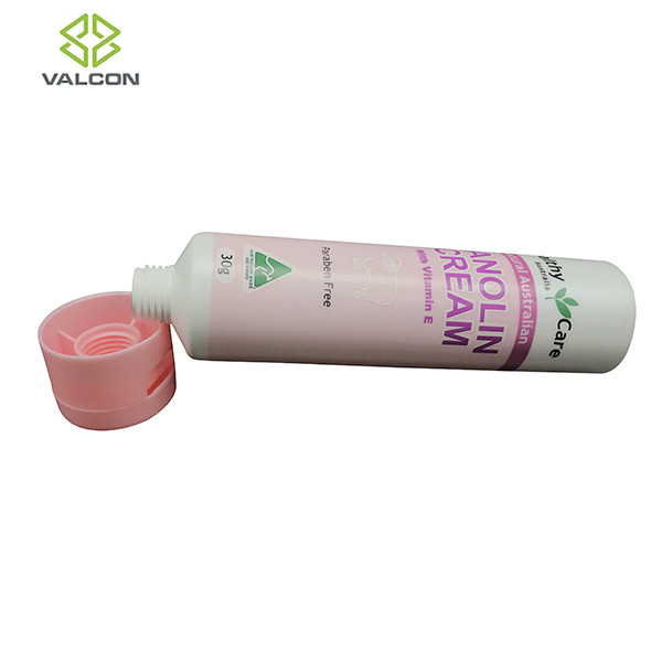 Pink 30 ML Empty Cosmetic Tubes Silkscreen Printing PP Cap Material