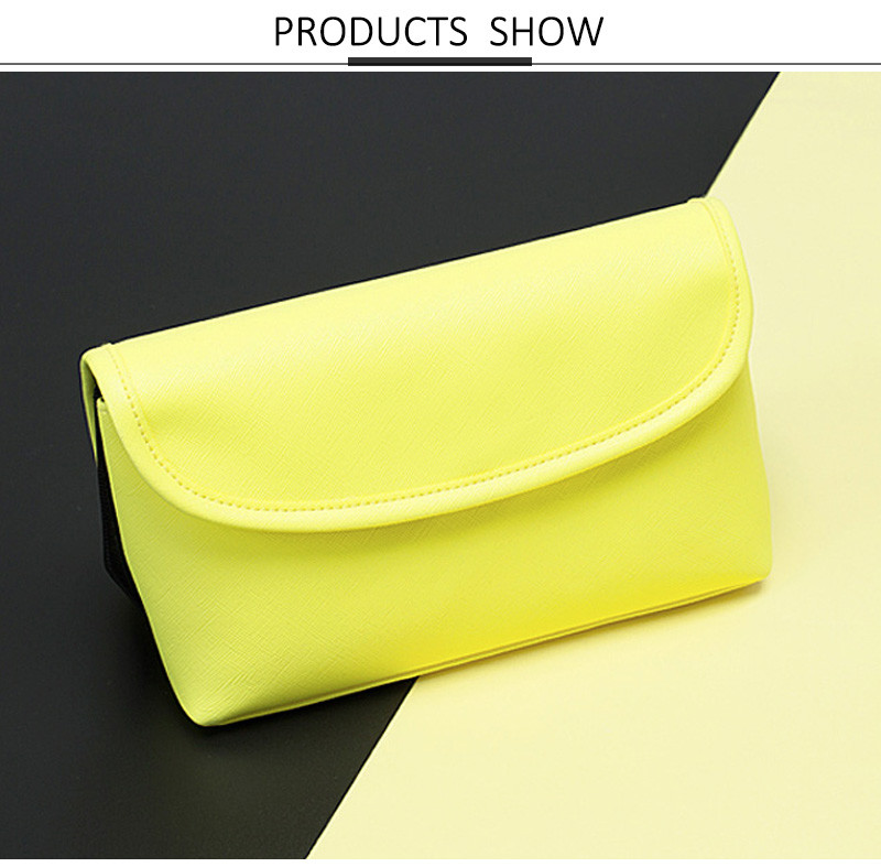 Korean Beautiful Personalized Pure Color Blank Brushes Cosmetic Bag