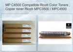 Black Print Toner Cartridge MP C4500 884930 For Ricoh Aficio C4540 / LD445c